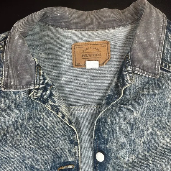 Palmetto’s Women’s Vintage Denim Jacket Acid Wash Size Large - Picture 9 of 9
